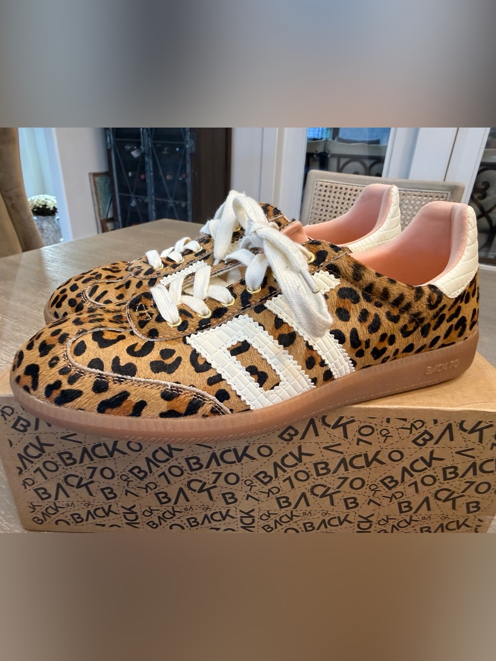 Back To Back Leopard Print Low-Top Sneakers in Brown